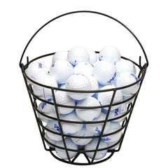 PGM Golf Ball Metal Range Basket (Includes 30 Two-Piece Golf Balls) - Golf Ball Bucket Golf Ball Storage Basket - Golf Ball Container with Handle