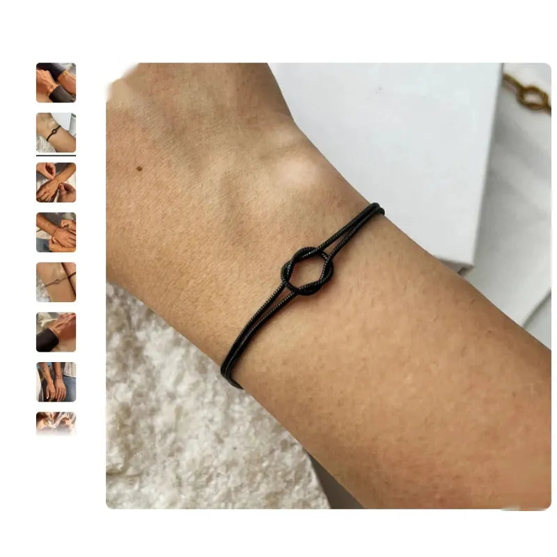 Twist Bracelet Elegant Heart Knot