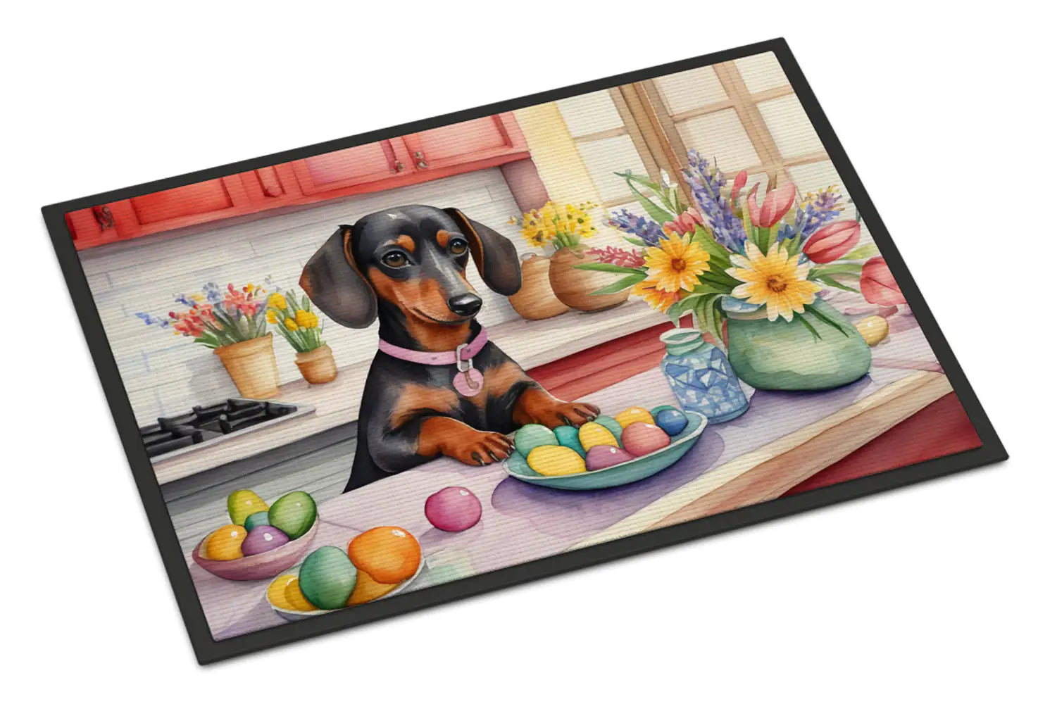 Decorating Easter Dachshund Doormat