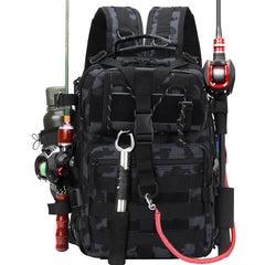 Vilante Fishing Tackle Backpack Military Tactical Backpack Tactical Sling Backpack Bag Fishing Tackle Storage Bag Fishing Gear Bag Molle Assault Pack Tactical Hiking Rucksack for Fishing (Blue)