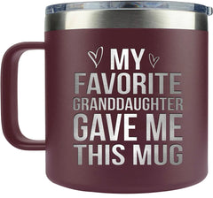 Gift For Grandma Grandpa From Granddaughter - Mothers Day Fathers Day Christmas Birthday Valentines Day Grandparents Gifts Grandmother Grandfather Gift Ideas From Grandkids 14oz Coffee Mug