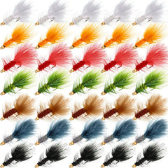 35 Pieces Fly Fishing Flies Fly Fishing Streamers Trout Bend Assorted Woolly Bugger Streamer Flies for Fly Fishing