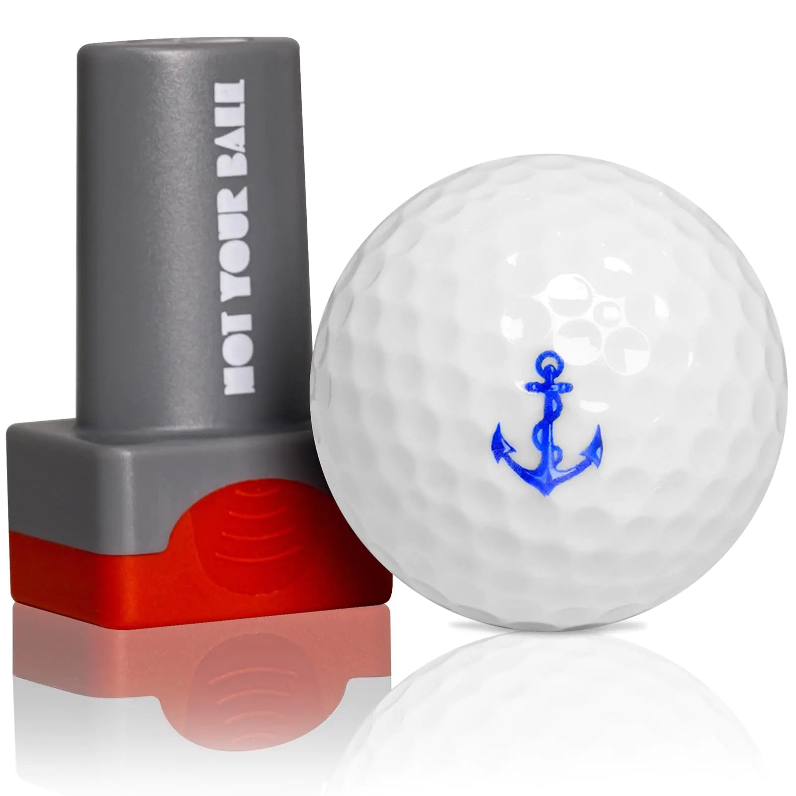 QUBI Golf Ball Stamp Golf Ball Stamper Reusable Self-Inking Golf Ball Stamp Marker to Identify Golf Balls Golf Gift Golf Accessories for Men and Women Golfers (Anchor)