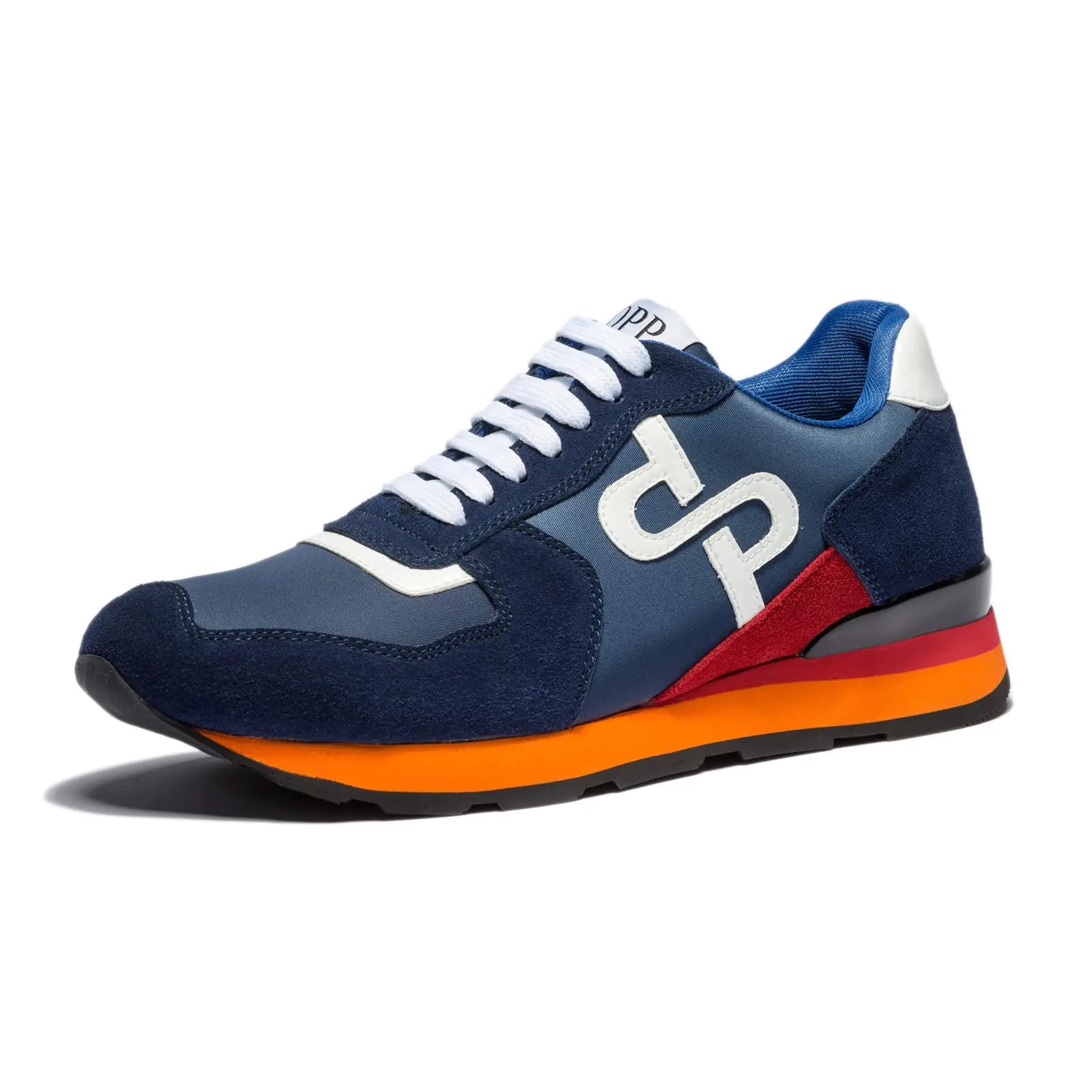 OPP Mens Fashion Sneakers Casual Lace-up Suede Leather Shoes Running Athletic Tennis Sports Gym Blue