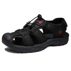 Plus Size Men's Leather Sports Sandals for Outdoors