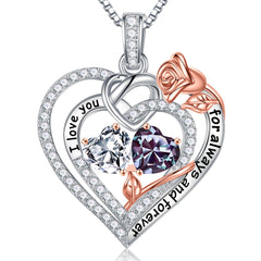 Iefil Daughter Gifts - Daughter Birthday Gifts Mothers Day Gifts for Daughter Daughter Christmas Gifts Daughter Valentines Day Gifts | topaz Alexandrite Necklace April June Birthstone Jewelry