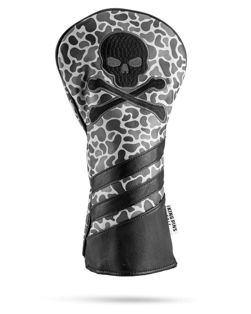 King Pins Golf Grey Camo Headcovers - Premium Quality Golf Headcovers. Embroidered Hand-Made Leather Stylish Golf Club Cover - Customize Your Golf Bag (Driver)