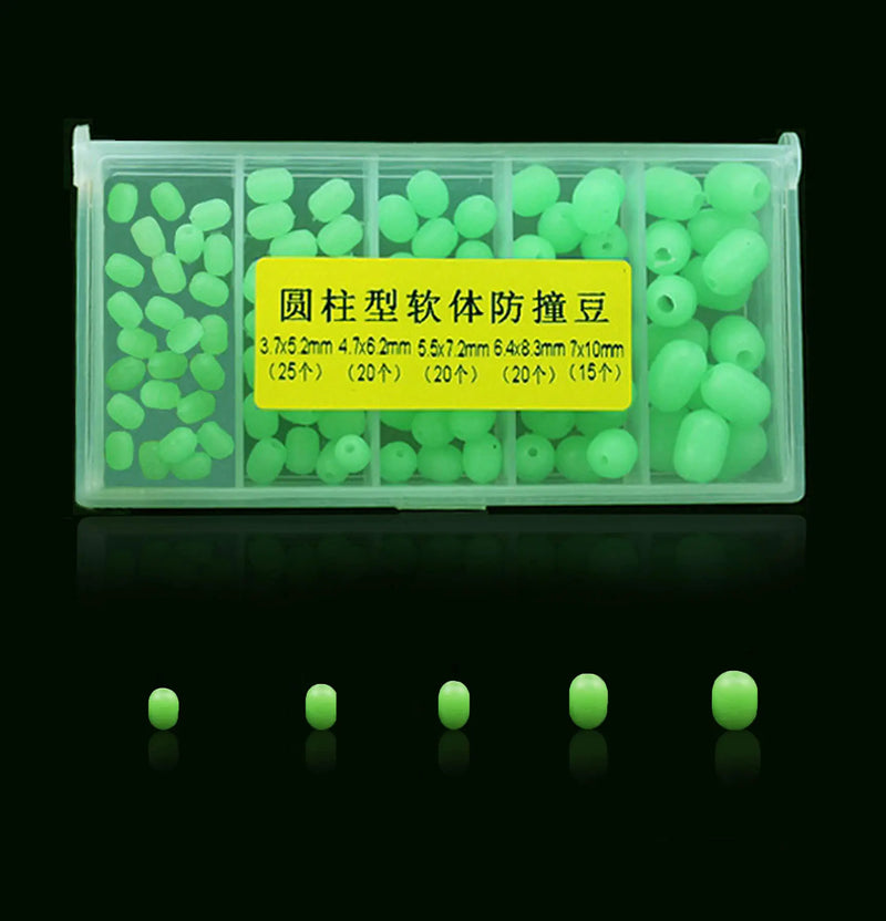 BLUERICE 100pcs Luminous Fishing Beads Soft Plastic Fishing Bait Eggs Fishing Tackle Tools Fishing Luminous Balls for Saltwater Freshwater