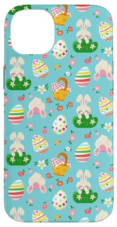 iPhone 14 Plus Easter Cute Easter Egg Basket Pattern Funny Easter Bunny Case
