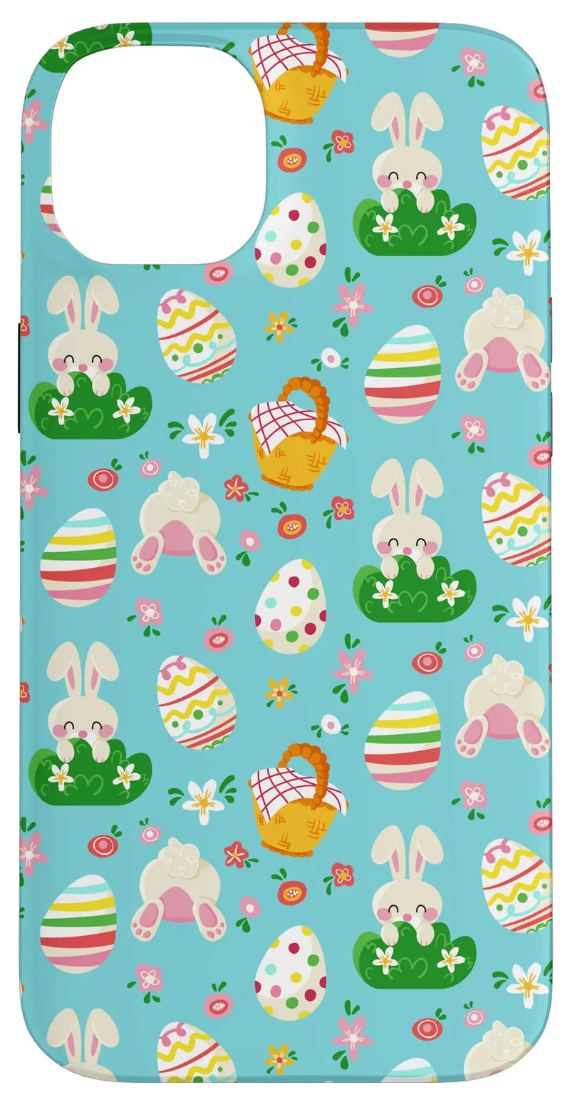 iPhone 14 Plus Easter Cute Easter Egg Basket Pattern Funny Easter Bunny Case