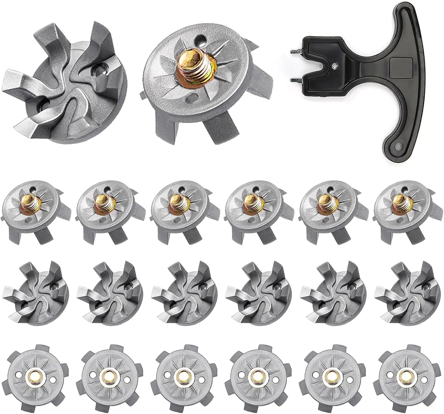 Sjdbeoqml Golf Spikes 20Pcs Golf Shoe Spikes ReplacementsReplacement for Most Golf Shoe spikesSuitable for Use on Lawns or Golf Courses(Built-in Golf Shoe Spike Auxiliary Tool)