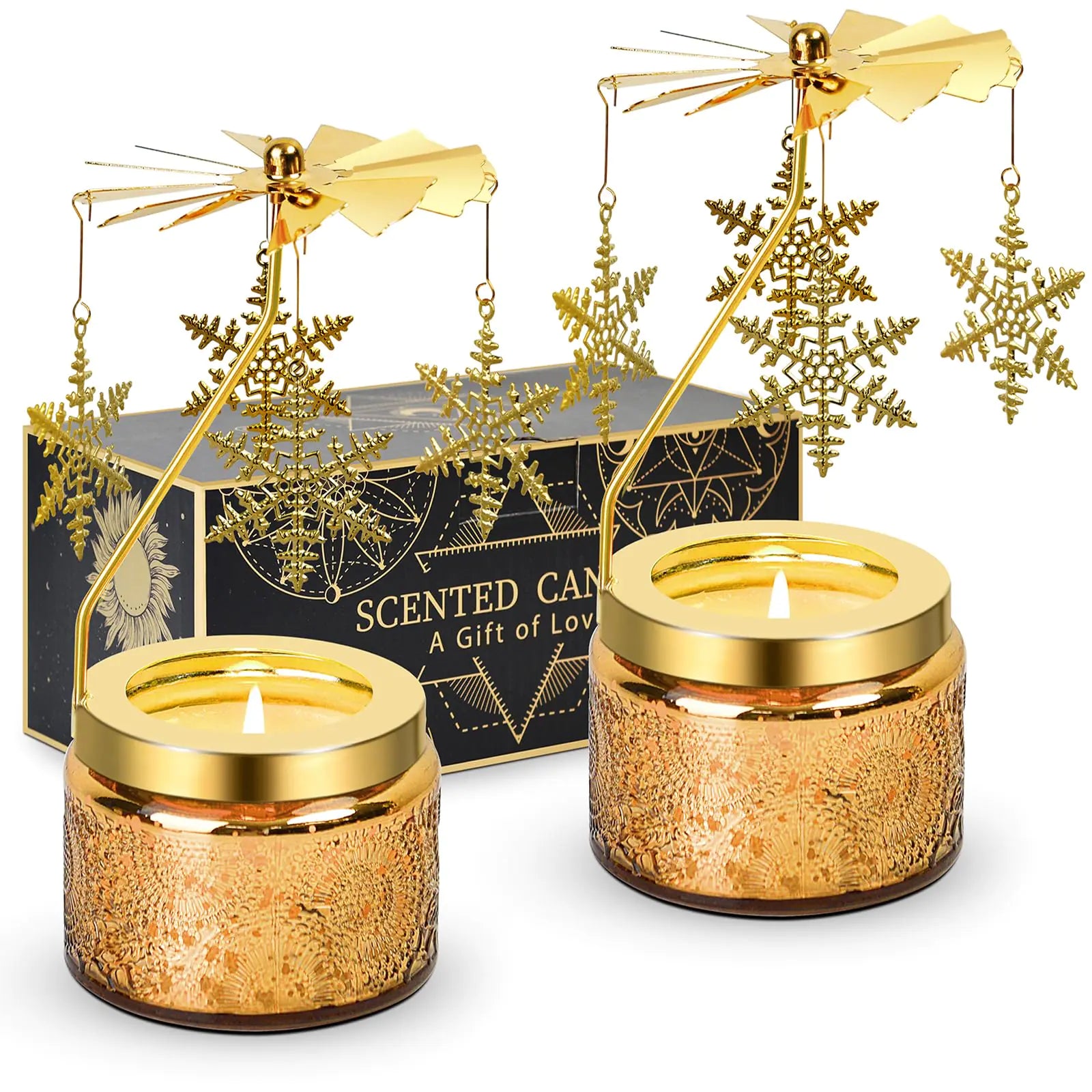 LYOBATH 2 Pack Snowflakes Scented Candle Gift for Women - Unique Birthday Mother Best Friend Sisters - Ideal for Christmas Mothers Day Valentines Day and Mor