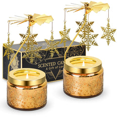 LYOBATH 2 Pack Snowflakes Scented Candle Gift for Women - Unique Birthday Mother Best Friend Sisters - Ideal for Christmas Mothers Day Valentines Day and Mor