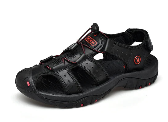 Plus Size Men's Leather Sports Sandals for Outdoors
