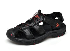 Plus Size Men's Leather Sports Sandals for Outdoors