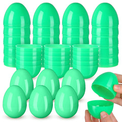 Silipull 36 Pieces Empty Easter Eggs Plastic Eggs Fillable Plastic Fillable Eggs Bulk Easter Toy for Filling Easter Candy Easter Theme Party Favor Easter Basket Stuffers Crafts Party (Green)