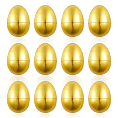 12pcs Golden Easter Eggs Fillable Easter Eggs Plastic Easter Eggs Empty Easter Egg Hunt Games Party Favor Fillers Basket Stuffers Crafts for Easter Party Company Activities