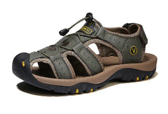 Plus Size Men's Leather Sports Sandals for Outdoors