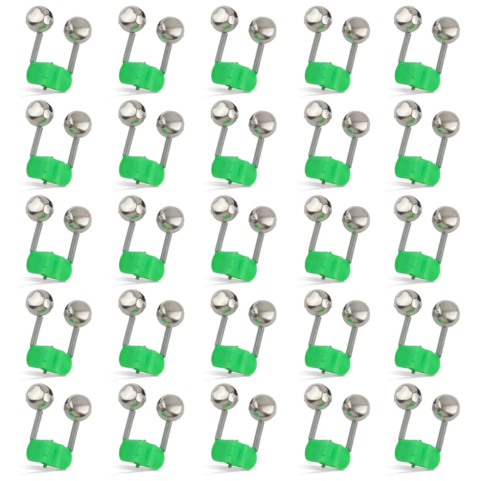 Notoke 25 PCS Fishing Bell Fishing Rod Bells Fishing Alarm Dual Alert Bells for Rods Sea Fishing Night Fishing Alarm Bells Clips for All Kinds of Outdoor Fishing