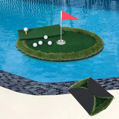 Kokorona Floating Golf Green for Pool Floating Chipping Green Golf Chipping Practice Foldable Round Golf Putting Mat Pool Golf Mat for Outdoor Golf Gift for Golfer