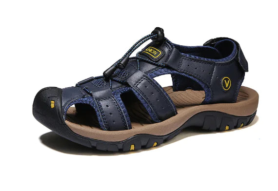 Plus Size Men's Leather Sports Sandals for Outdoors
