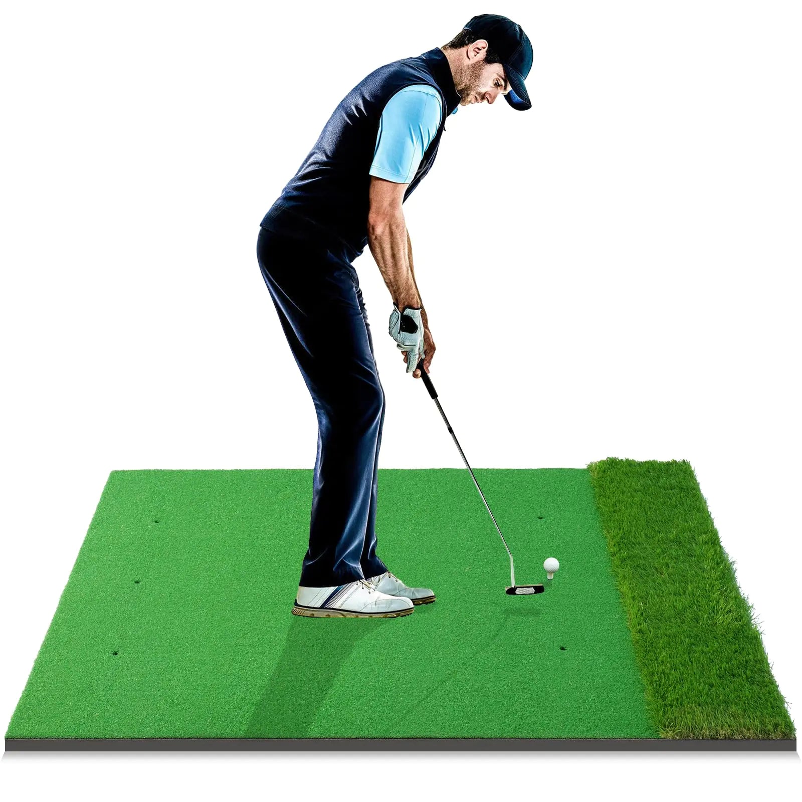 Golf Training Mat 5x4ft Thickening Golf Hitting Mat Home Golf Turf Practice Mats for Indoor & Outdoor Golf Chipping Game Training Aids with Rubber Tees - Gifts for Men/Golf Lovers/Beginner
