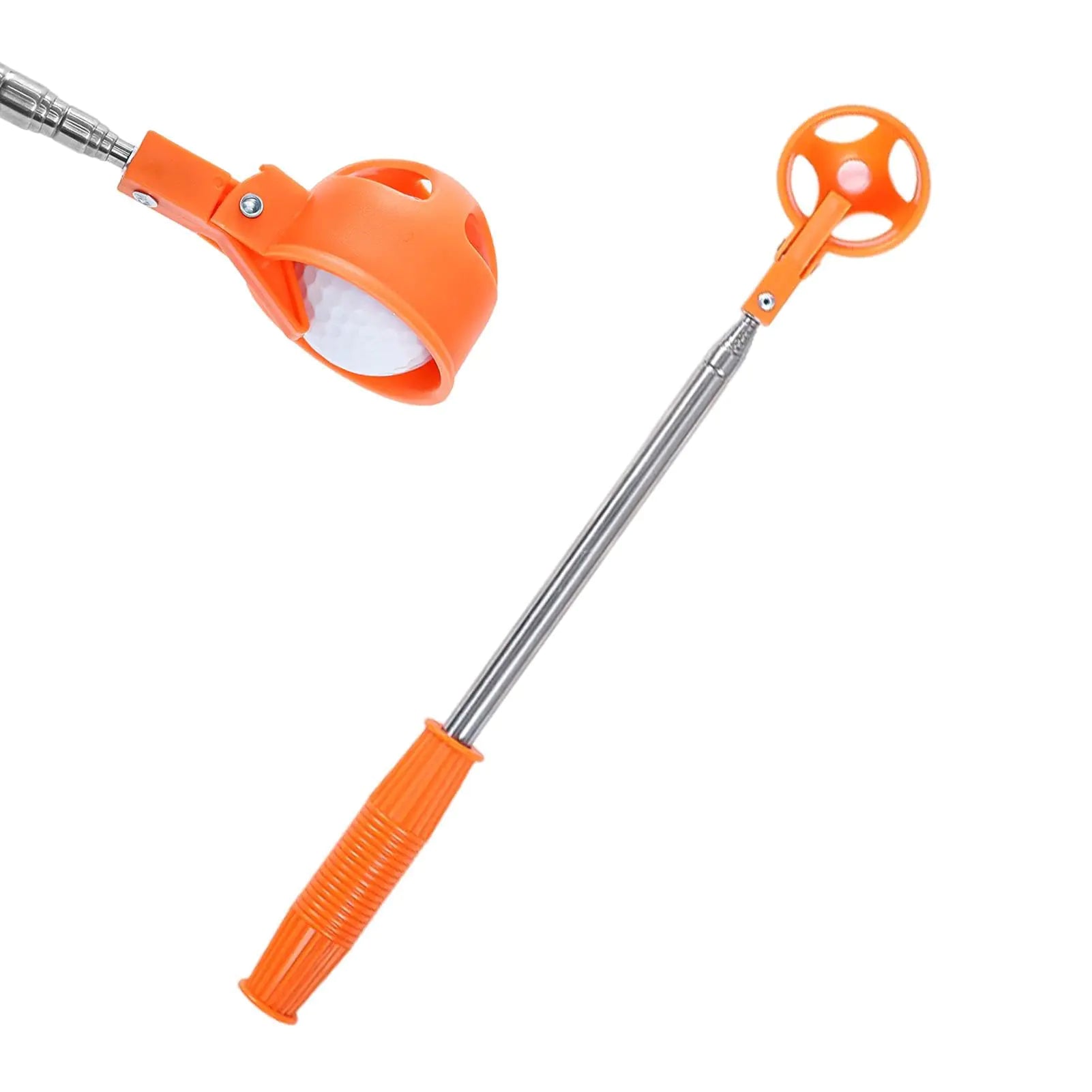 LVOERTUIG Golf Ball Retriever for Water Telescopic Extendable Ball Retriever Tool Stainless Steel Golf Telescopic Golf Ball Picker Grabber Golf Accessories Golf Gift for Golf Lovers(Orange)
