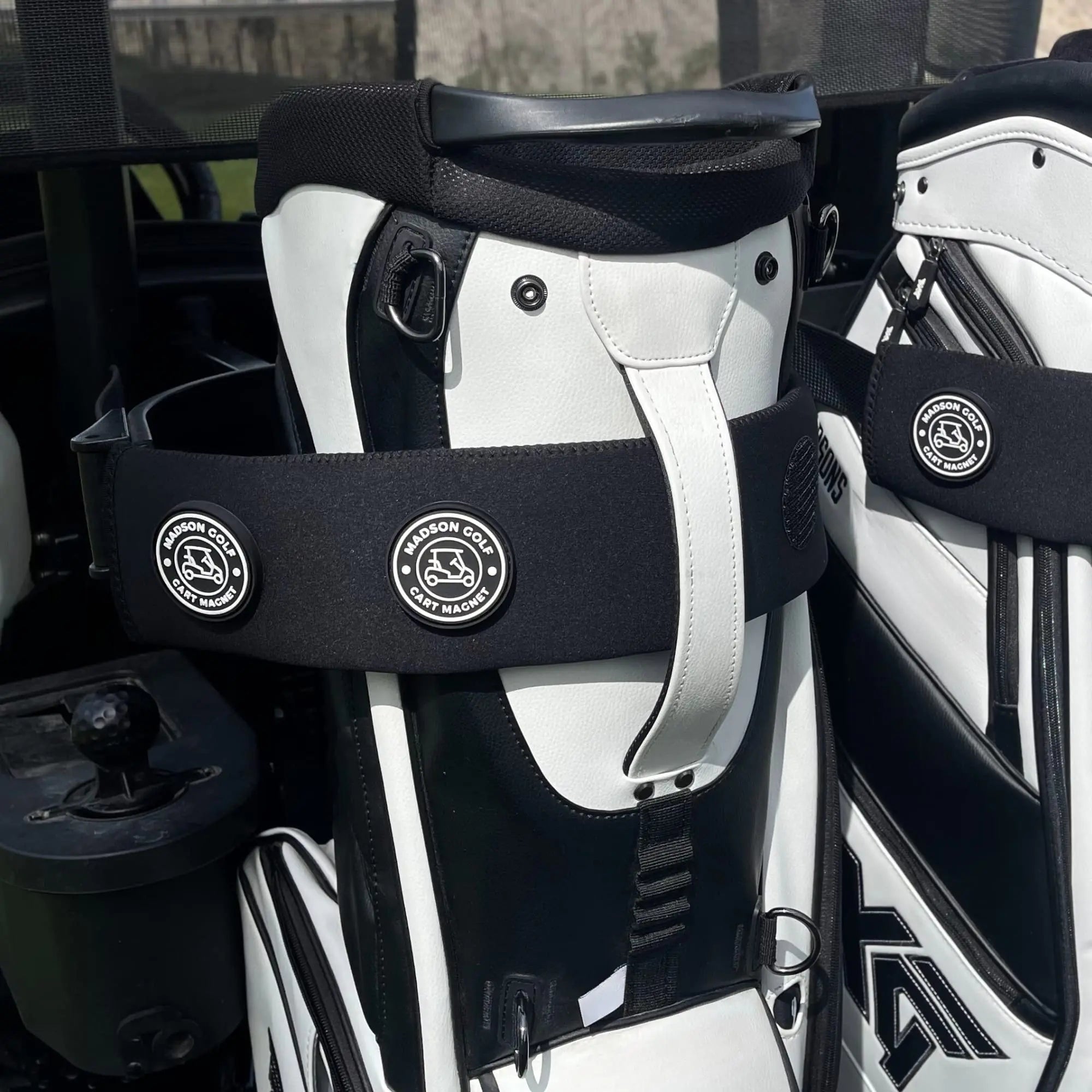 Magnetic Golf Cart Sleeve Utility Strap - Securely Attach Your Lightweight Golf Accessories to Your Golf Cart with Powerful Magnets and Durable Design Golf Accessories Golf cart Accessories (Black)