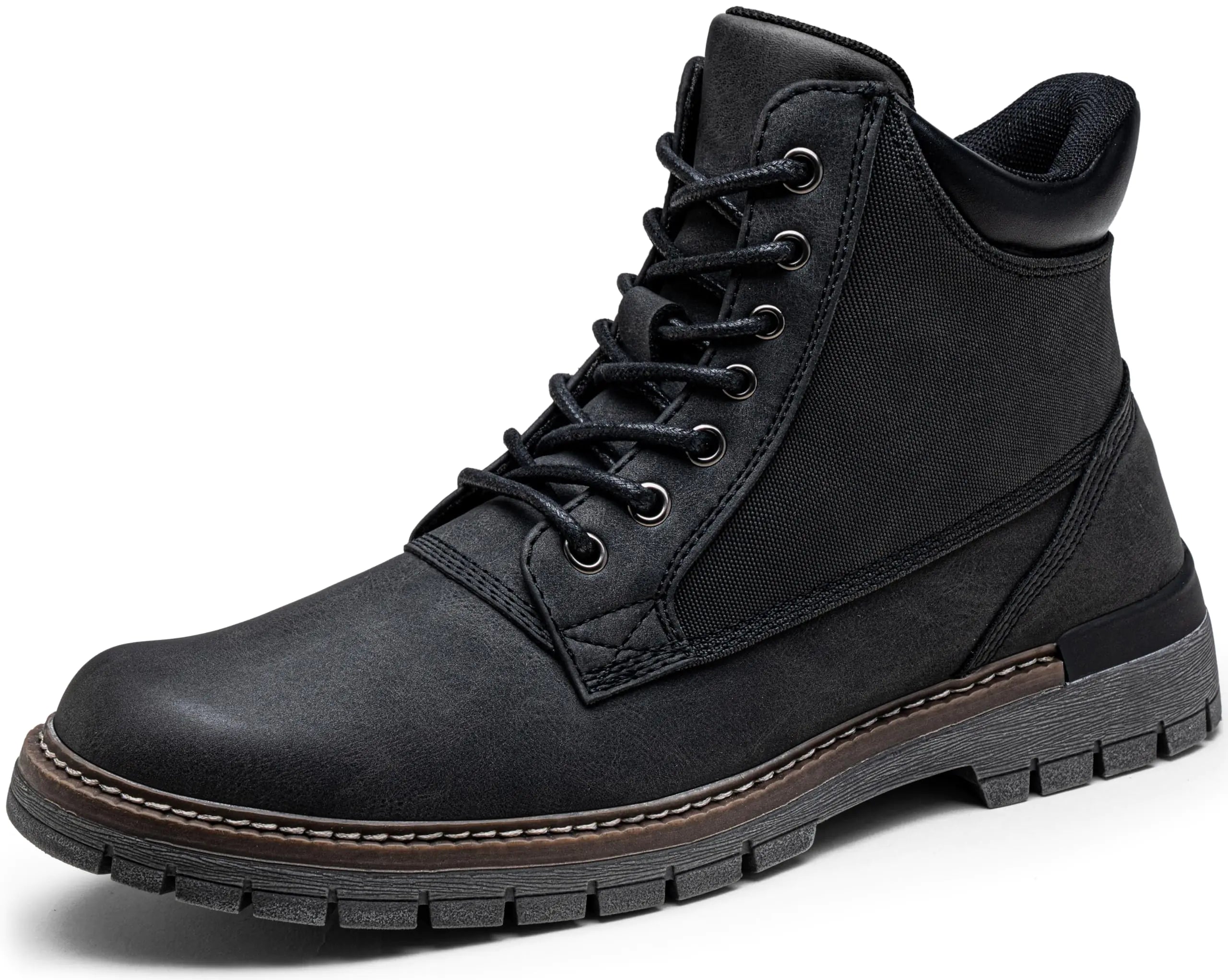 Jousen Mens Boots Casual Zipper Boots for Men Fashion Ankle Mens Chukka Boots (AMY8127A Black 09)