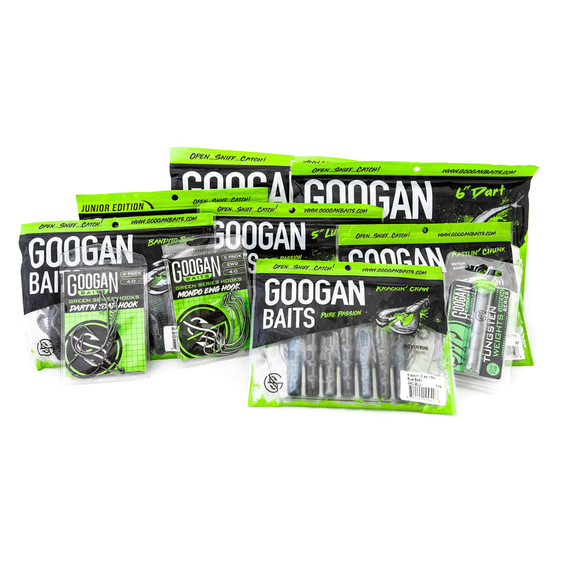 Googan Squad Lake Fishing Bundle - Bass Fishing Lures Soft Bait Fishing Gear and Accessories with Tackle Box - Perfect for Year-Round Fishing