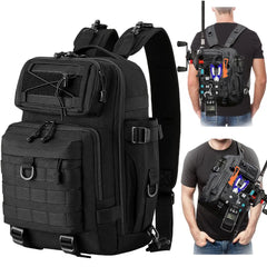 Aosethefrt Fishing Backpack Tackle Bag Sling Bag Water-Resistant Fishing Backpack with Rod Holder Large Fly Fishing Bag for Fishing Camping Hiking Fishing Gifts for Men