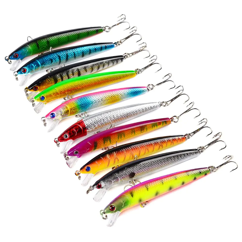 OriGlam 10pcs Minnow Fishing Lures Crankbaits Fishing Lures Fishing Hard Baits Swimbaits Minnow Lures Topwater Lures Baits