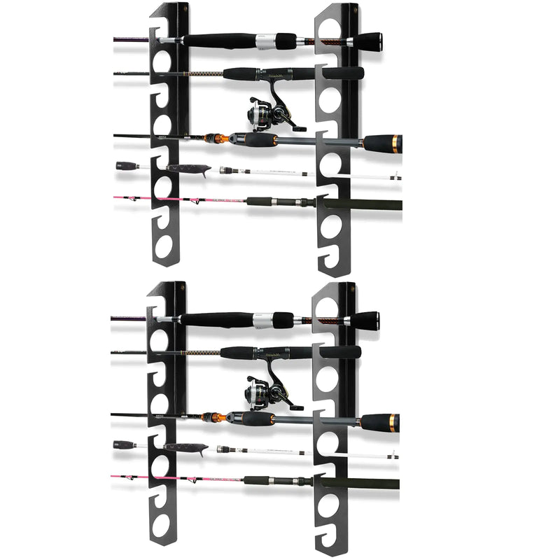 YHAspace 2Pack Fishing Rod Holder/Fishing Rod Rack/Fishing Pole Holder Wall/Ceiling Mount Hold up to 16 Fishing Rods Fishing Poles Storage & Display