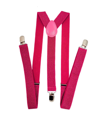 2 Brothers Unlimited Inc 2BU MENS WOMENS FASHION GLITTER SPARKLE SUSPENDERS (Hot Pink)