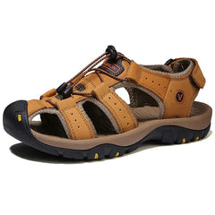 Plus Size Men's Leather Sports Sandals for Outdoors