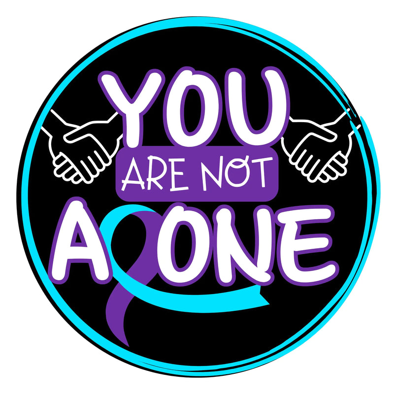 You are Not Alone Magnet Suicide and Mental Health Awareness Magnetic Decal for Car Fridge Whiteboards and Other Metal Surfaces 5.5 Inches