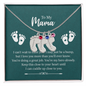 Engraved Baby Feet with Birthstones Necklace - To My Mama
