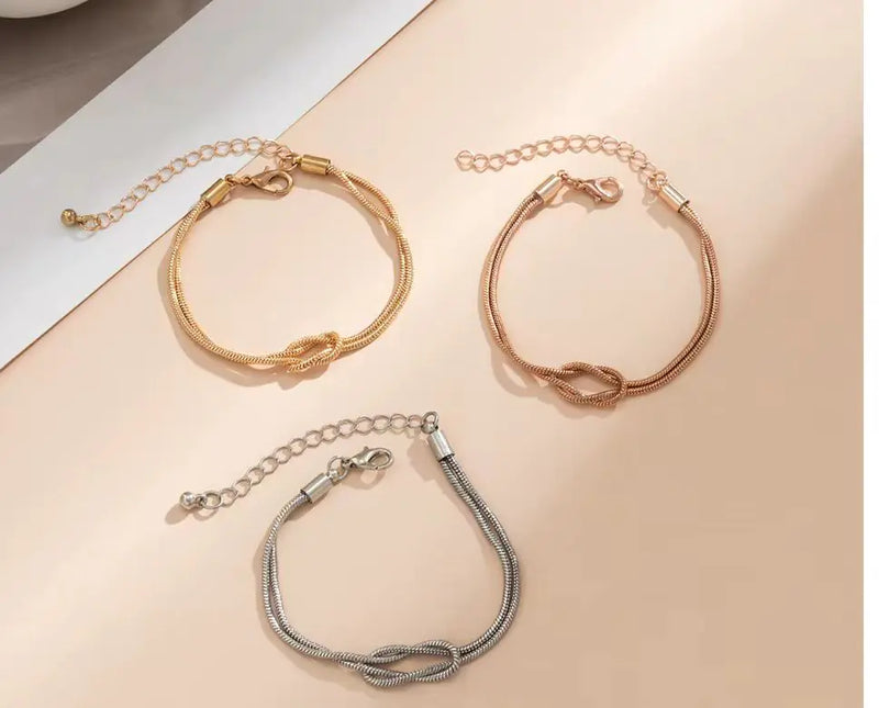 Twist Bracelet Elegant Heart Knot