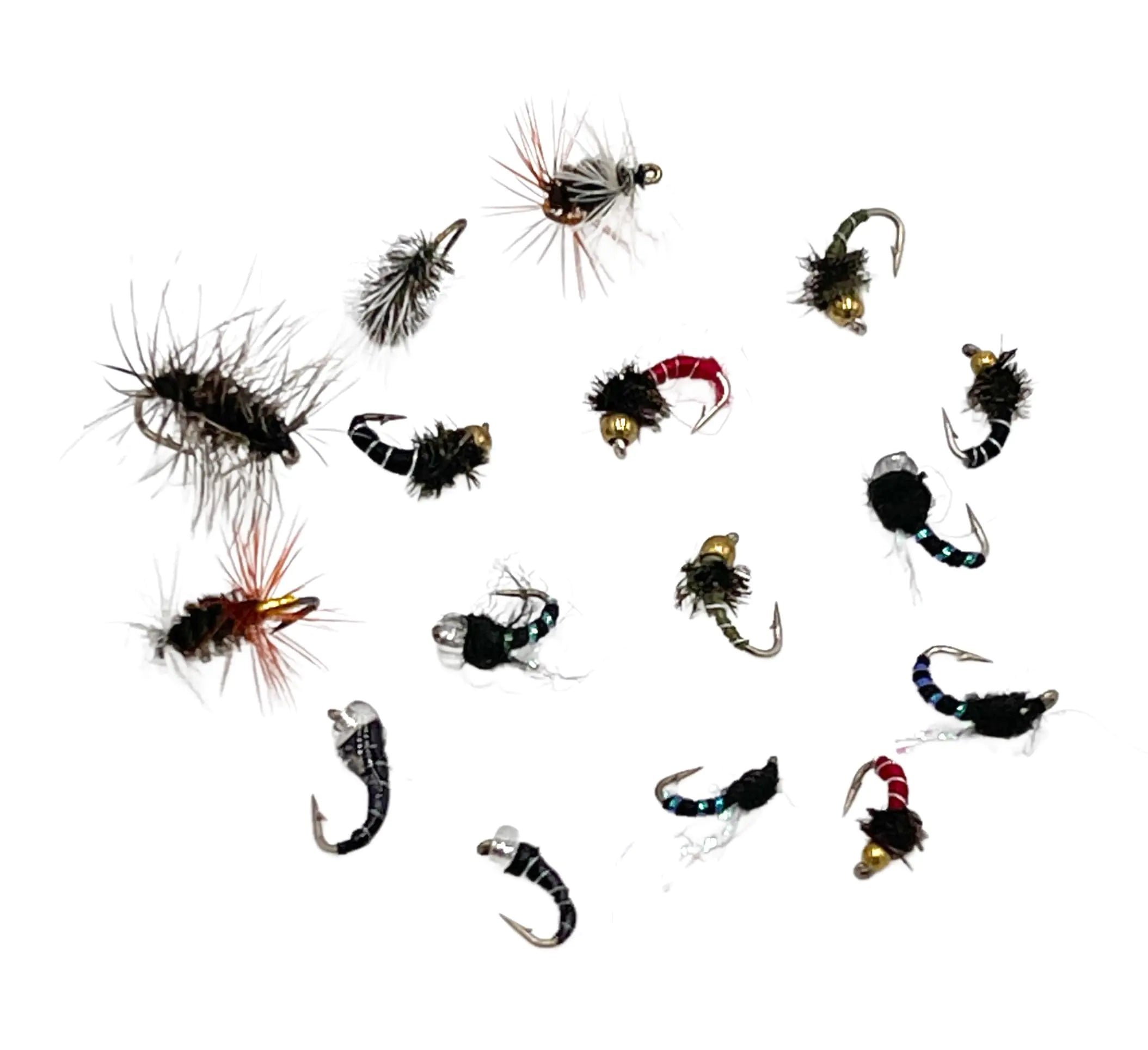 Fly Fishing Midge Assortment with Fly Box | Wet and Dry Midge Flies for Fly Fishing | Trout Flies Fly Fishing Gear |16pc Fly Fishing Lures | Fly Fishing Flies Trout