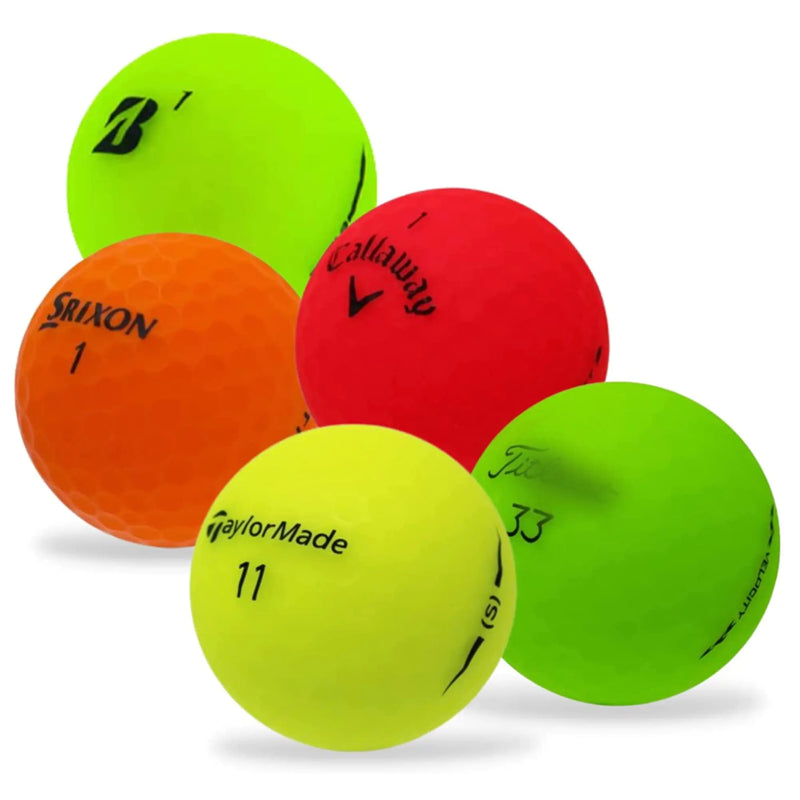 Golf Ball Monkey Cheap Matte Golf Balls Recycled Mix Neon Golf Balls Colored - Great Brands & Models! Used Golf Balls Bright Colored Golf Balls for Men and Women - Cheap Golf Balls Bulk (4A - 50)