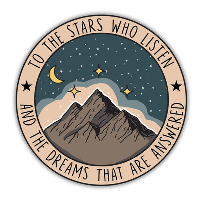 314PI (3pcs) (New) to The Stars Who Listen Sticker Inspirational Stickers Water Assitant for Laptop Phone Kindle Stickers Mental Health Stickers Mental Health Awareness (Size 3