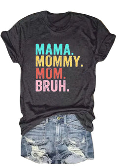 Mama Mommy Mom Bruh Shirt Women Mom Tshirt Mothers Day T Shirts Funny Short Sleeve Casual Tops Tees(Dark Gray1XL)