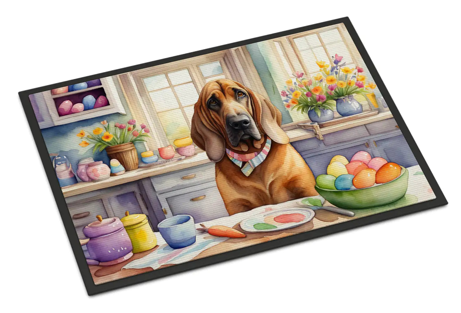 Decorating Easter Bloodhound Doormat