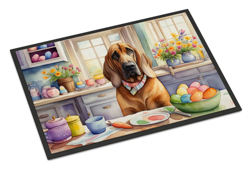 Decorating Easter Bloodhound Doormat