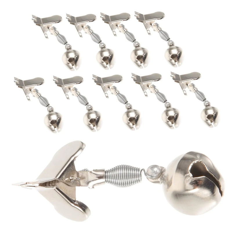 Milisten 10pcs Metal Bell Alarm Bells for Fishing Bait Alarm Bells Fishing Rod Alarm Bell Fishing Rod Bells Portable Fishing Rod Sea Fishing Warning Bells Fishing Accessories Ordinary