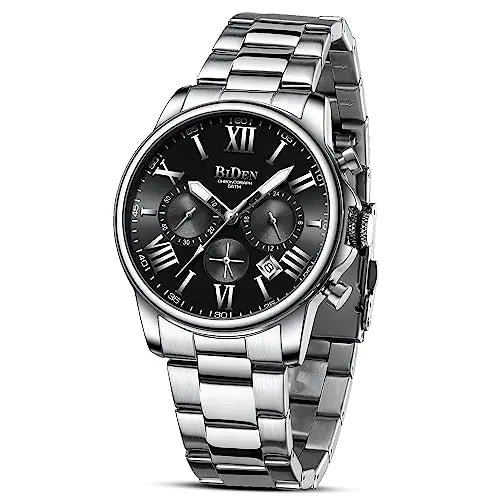 LN LENQIN Mens Watches Stainless Steel Watches for Men Waterproof Analog Quartz Watch Mens Wrist Watches with Date Luminous Fashion Casual Watches…