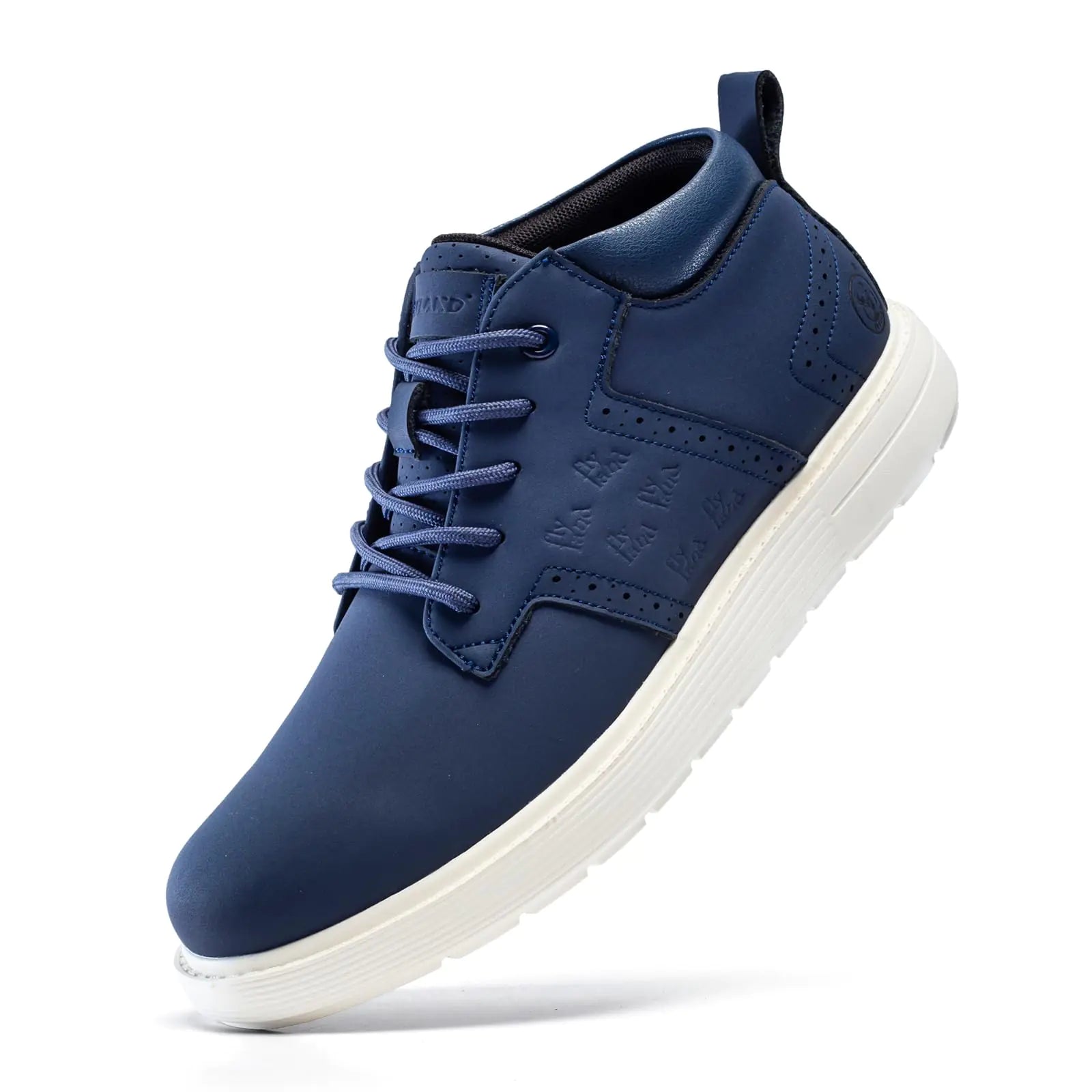 FLYLAND Mens Fashion Sneakers Chukka Boots Lace Up Leather Ankle Dress Boot Lightweight Walking Driving Shoes Blue 11