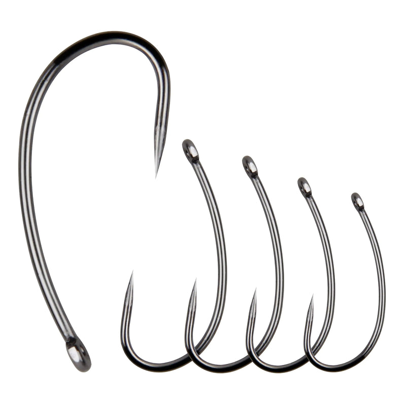 Barbless Fishing Hooks200pcs Carp Fishing Hooks Freshwater Saltwater Circle Curve Shank Carp Hair Fishing Tackle (Size 10)