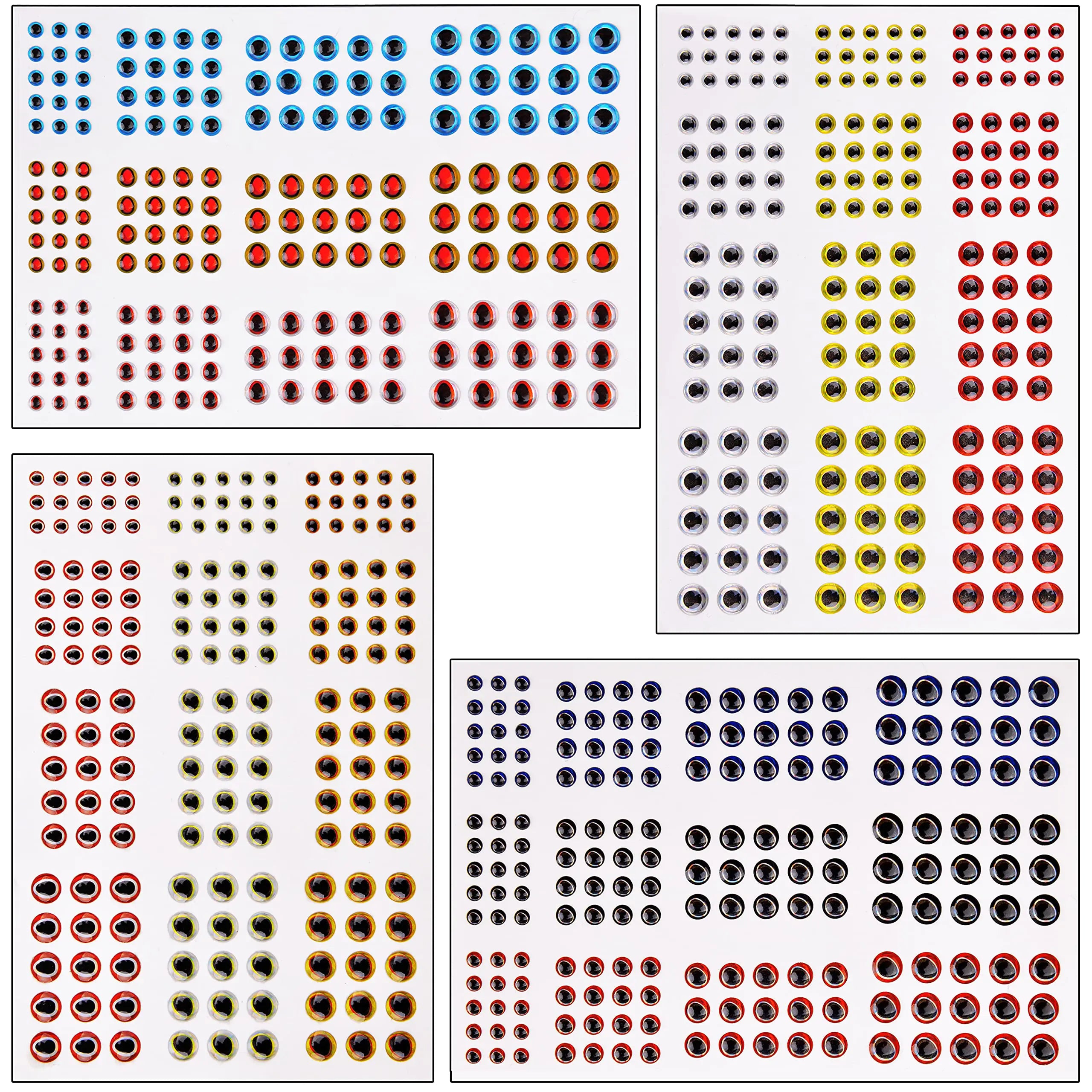 Fishing Lure Eyes 3D/4D/5D Fly Tying Eyes Lifelike Artificial Realistic Epoxy Fishing Eye for Fishing Lure Making Kit Holographic Fishing Accessories for Fishing Baits DIY