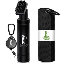 ATTRACTIVE Golf Club Cleaner Set Includes Golf Water Brush and Waffle Pattern Golf Towel. Golf Club Brush/Golf Accessories for Men/Golf Gifts